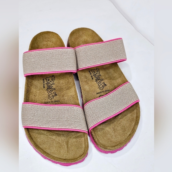 Birki’S Shoes - Birkenstock Birki’s Curaçao ll Stretch Slide Sandals Pink & Beige